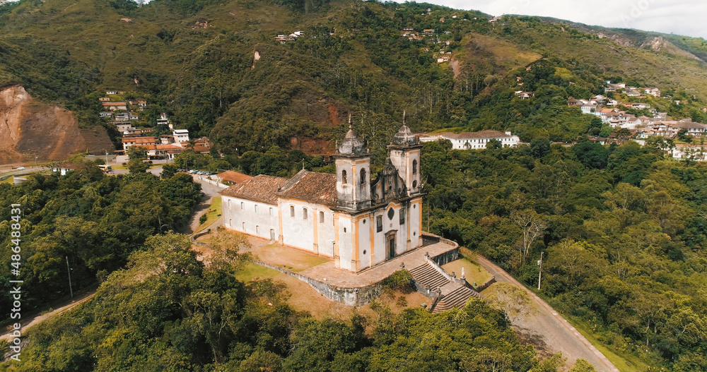 Aerial images of the historic center of Ouro Preto