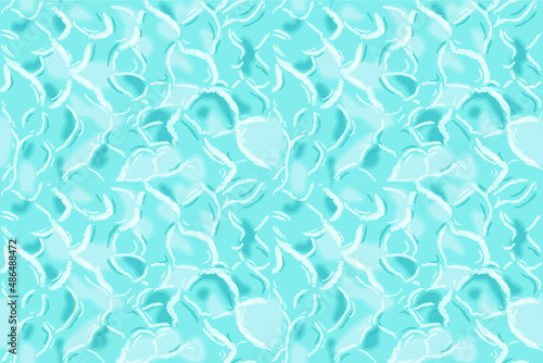 Seamless pattern with light blue sea waves, vector illustration