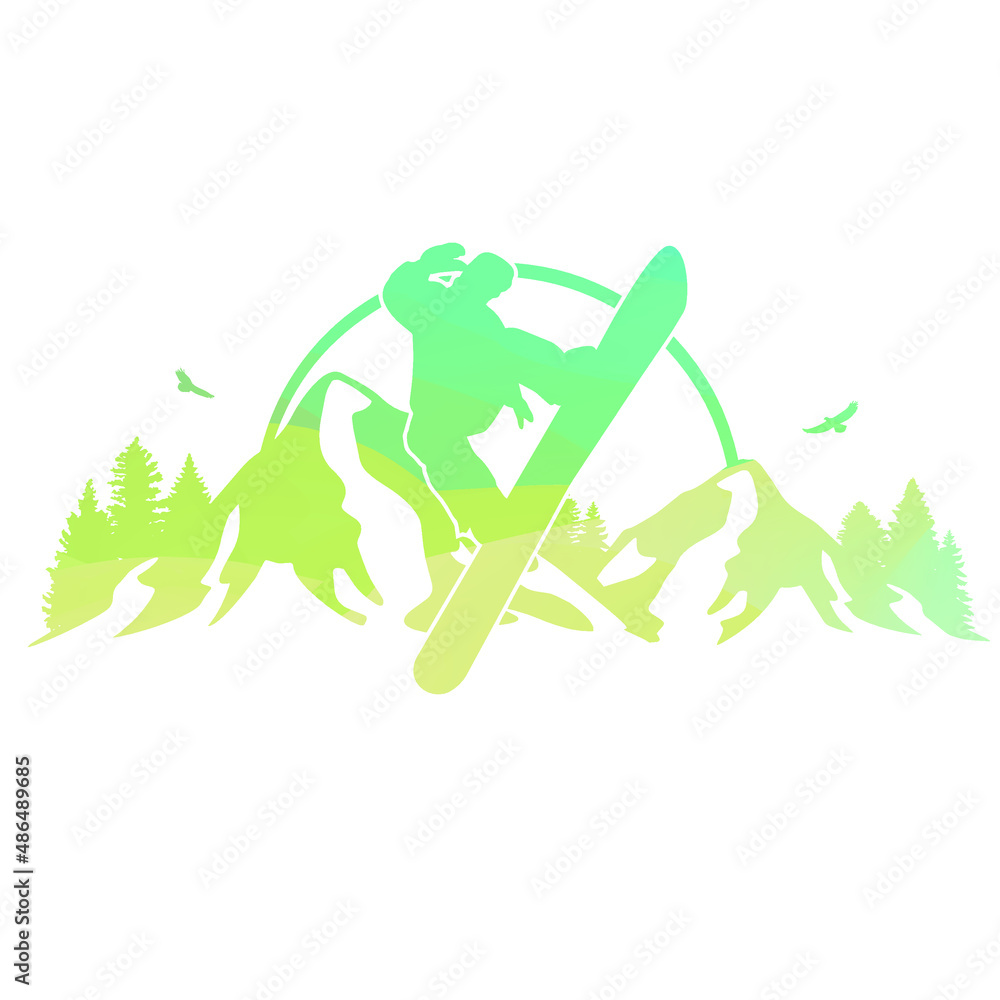 Snowboard Scene Illustration Clip Art Design Shape. Sport Recreation Extrme Silhouette Icon Vector. Snowboard Scene Illustration Clip Art Design Shape. Sport Recreation Extrme Silhouette Icon Vector.