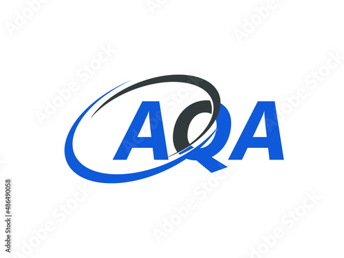 AQA letter creative modern elegant swoosh logo design