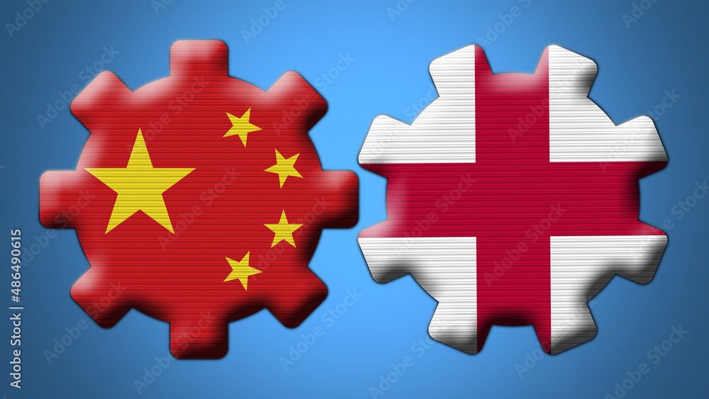 England and China Chinese Wheel Gears Flags – 3D Illustration England and China Chinese Wheel Gears Flags – 3D Illustration
