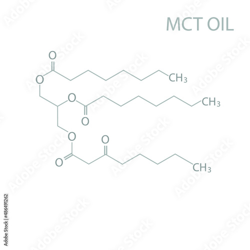 Medium-chain triglycerides (MCT) oil molecular skeletal chemical formula