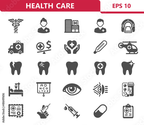 Healthcare Icons. Health Care, Medical, Medicine Icon.