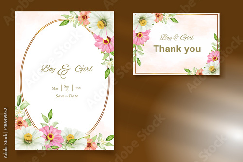 Elegant floral template wedding card