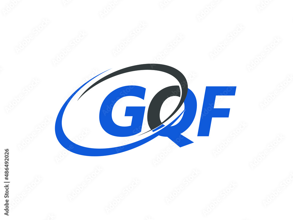 GQF letter creative modern elegant swoosh logo design