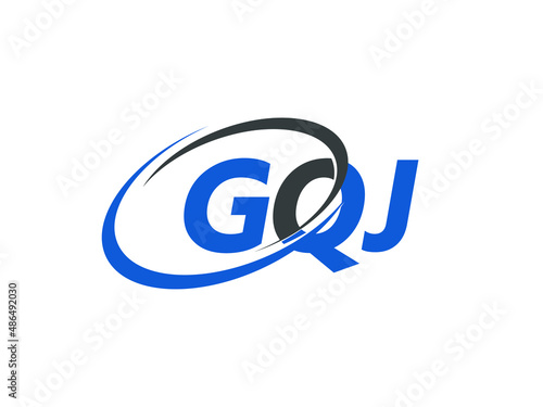 GQJ letter creative modern elegant swoosh logo design