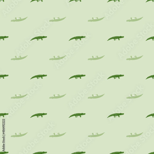 Cute crocodiles seamless pattern.Funny animals background.