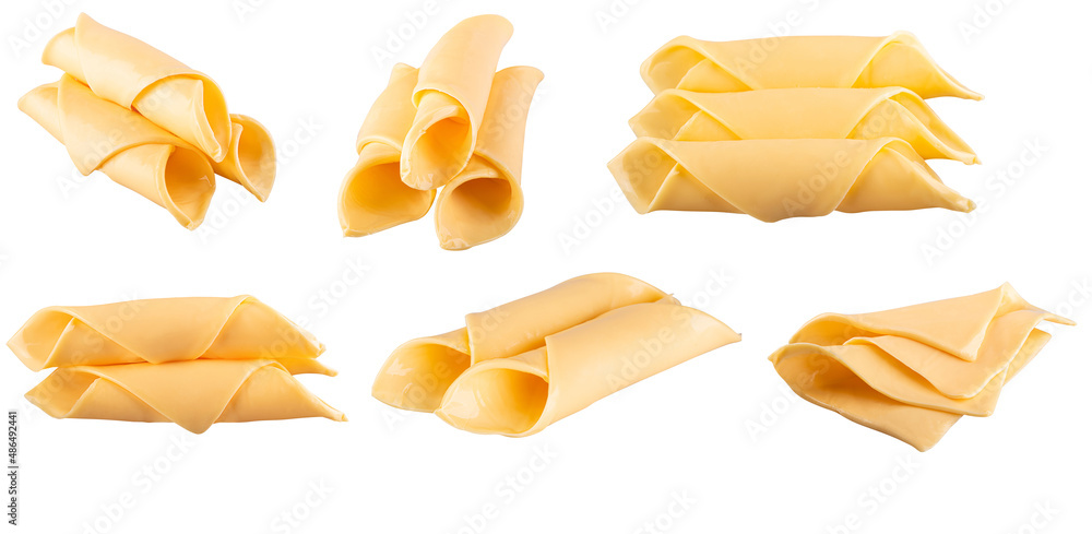 Sandwich cheese slices isolated on a white background Sandwich cheese slices isolated on a white background