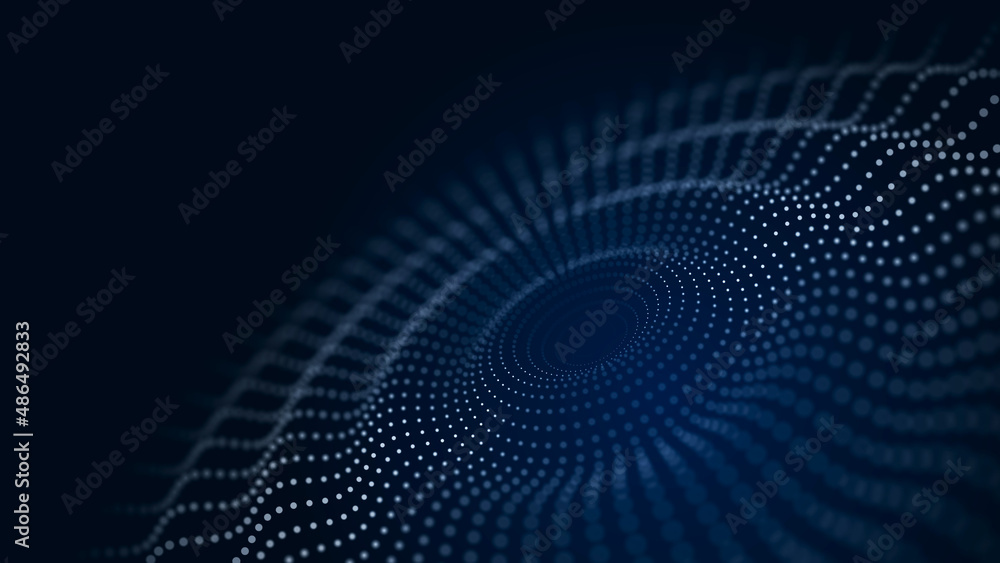 Fototapeta premium Sphere with moving information particles. Global communication technology. 3D rendering.