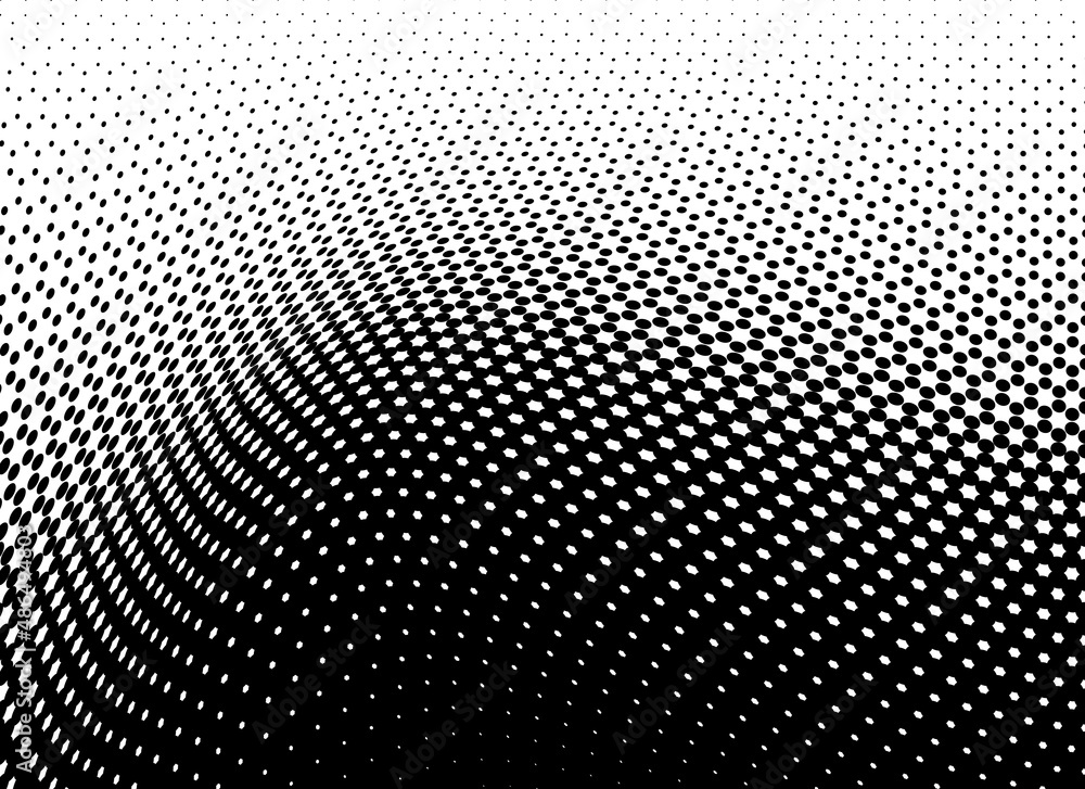 Black and white halftone texture flowing wave Black and white halftone texture flowing wave