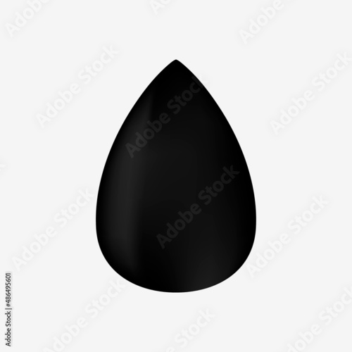 Makeup sponge. Black sponge for blending foundation, foundation sponge isolated on white background