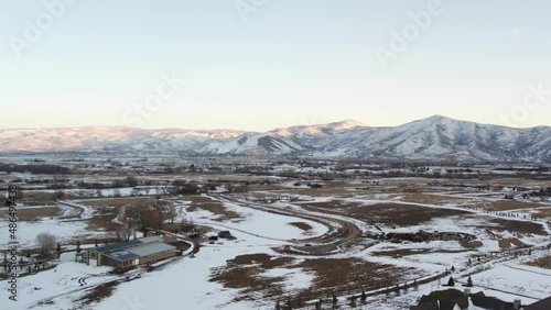 Heber City - Rural Countryside Town in Utah - Aerial Drone View photo