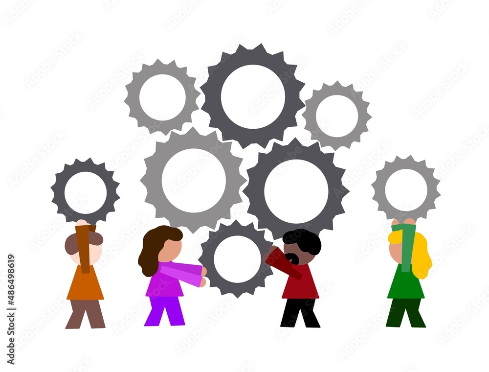 business team with gears, Teamwork business team with gears, Teamwork