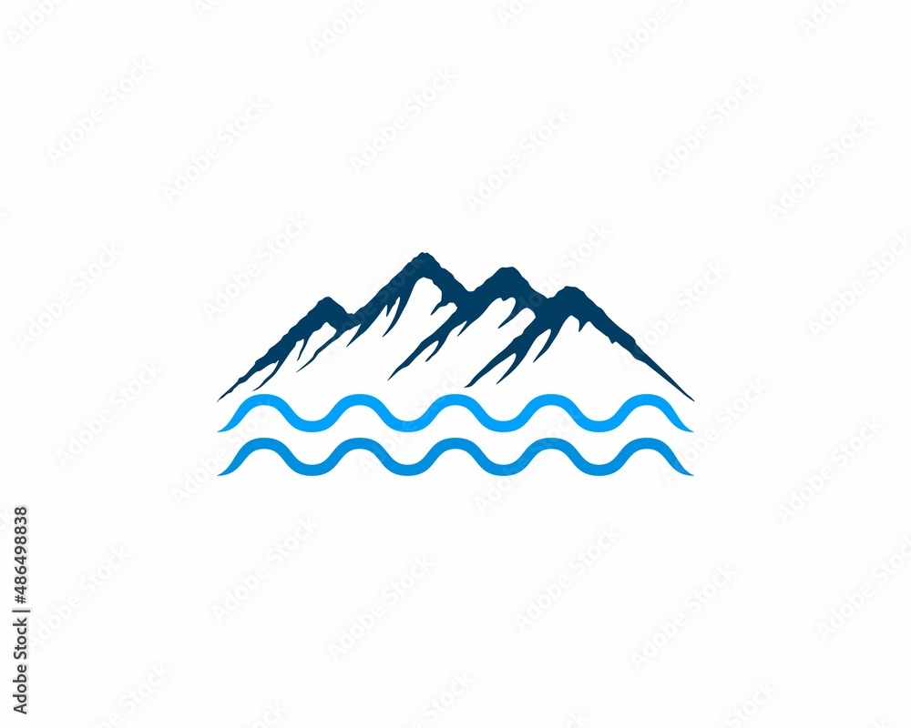 Obraz premium Blue mountain on the water logo
