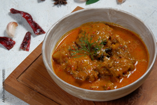 Spicy and delicious mutton curry,dish from Indian cuisine