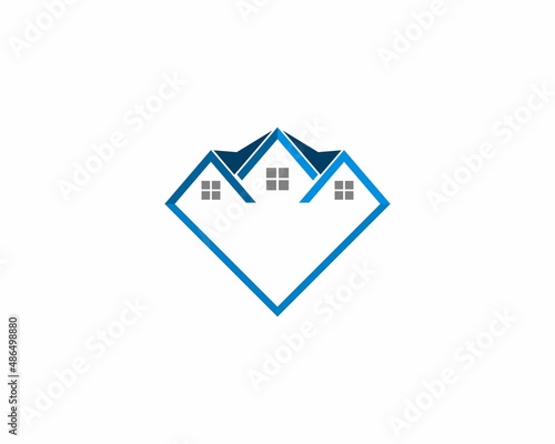 Roofing housing with diamond gems shape logo