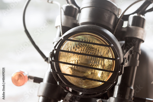yellow motorcycle headlight