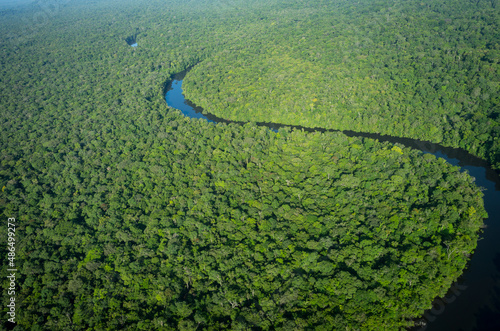 Une vue aérienne de l'amazonie photo