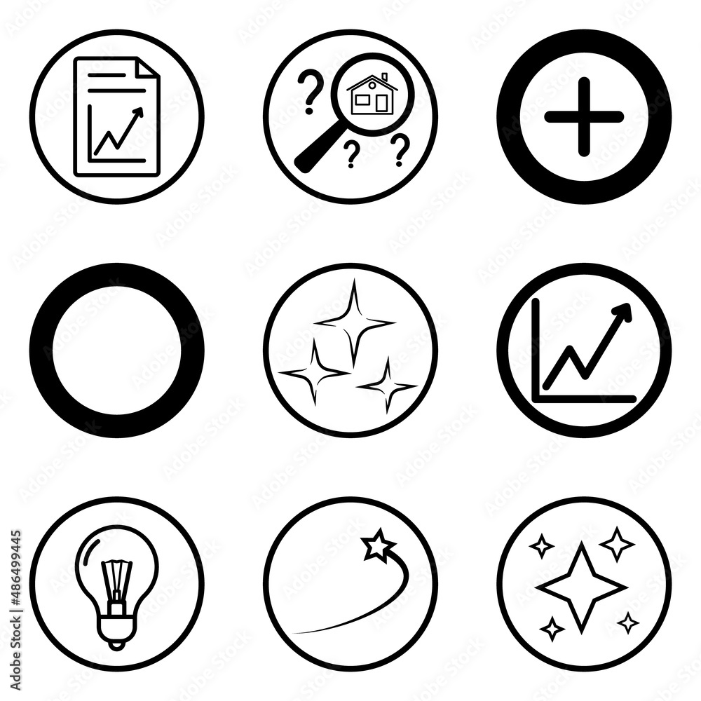 Circles Flat Icon Set Isolated On White Background Circles Flat Icon Set Isolated On White Background
