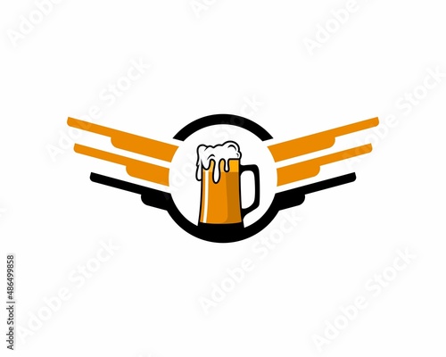 Beer glass inside the circle logo