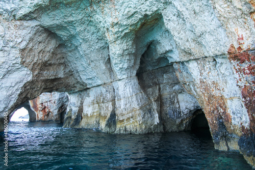 Zakynthos, Greece. Blue caves of the island of Zakynthos.