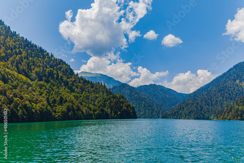 Beautiful lake with mountains in the background