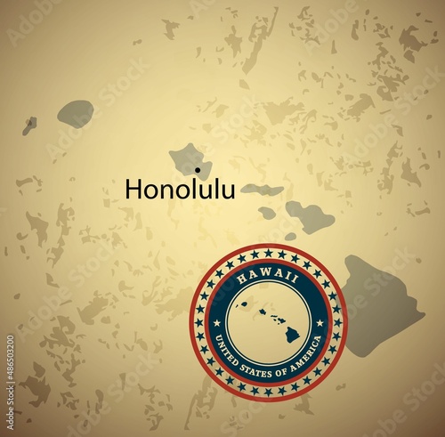 USA map state vintage illustration