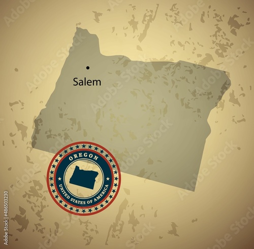 USA map state vintage illustration