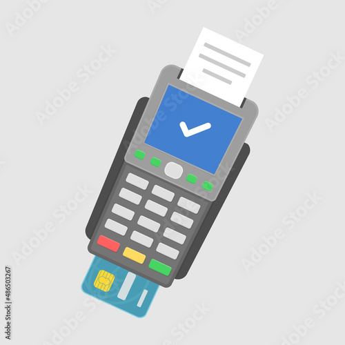 Pos Machine icon - vector illustration . pos terminal, nfc payment, pay, payment, confirm, cashless, contactless, pos, banking, shopping, flat, icons .