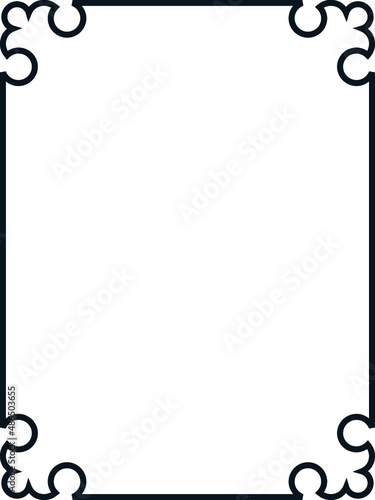 Vector border frame. Background or book page. Simple rectangular billboard, plaque, signboard or label 