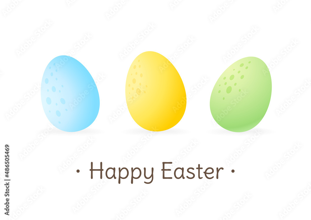 Cute Happy Easter greeting card. Cartoon illustration of colorful eggs. Vector 10 EPS. Cute Happy Easter greeting card. Cartoon illustration of colorful eggs. Vector 10 EPS.