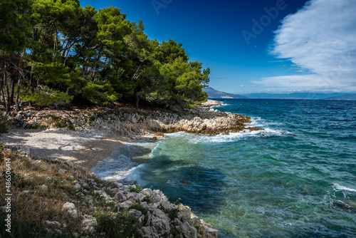 Secret Beach At The Coast Of The Mediterranean Sea Near Rabac In Istria In Croatia photo
