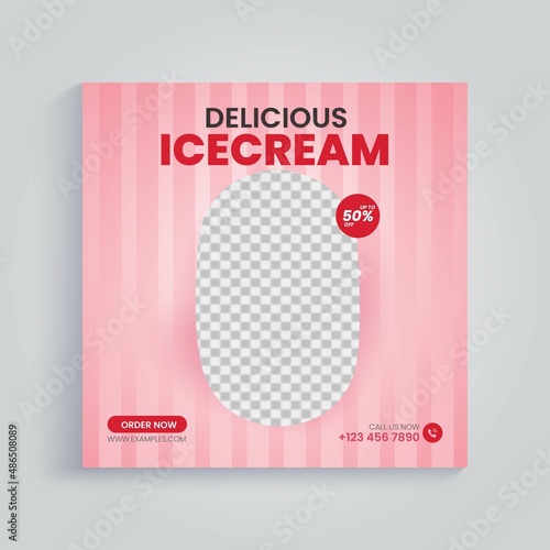 Special delicious ice cream social media post template