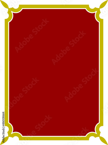 Red border frame board. Vector background or book page. Simple rectangular billboard, plaque, signboard or label 