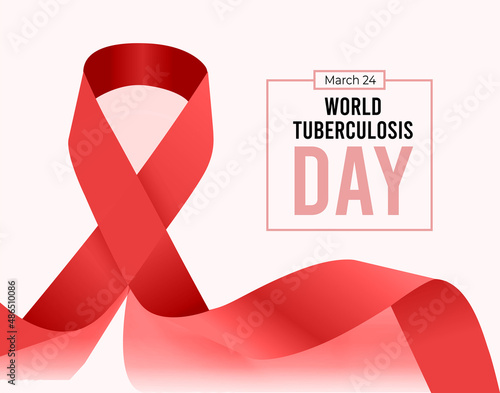 World Tuberculosis Day. Vector illustrtion with ribbon on white