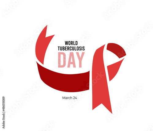 World Tuberculosis Day. Vector illustrtion with ribbon on white