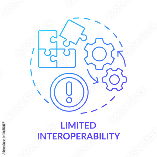 Schilderij op canvas Limited interoperability blue gradient concept icon