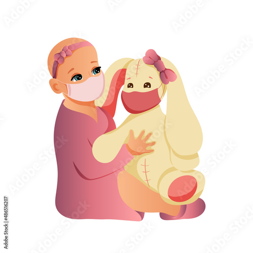 Little girl with childhood cancer