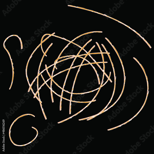 Group of Dictyoglomi bacterias on black background, vector illustration