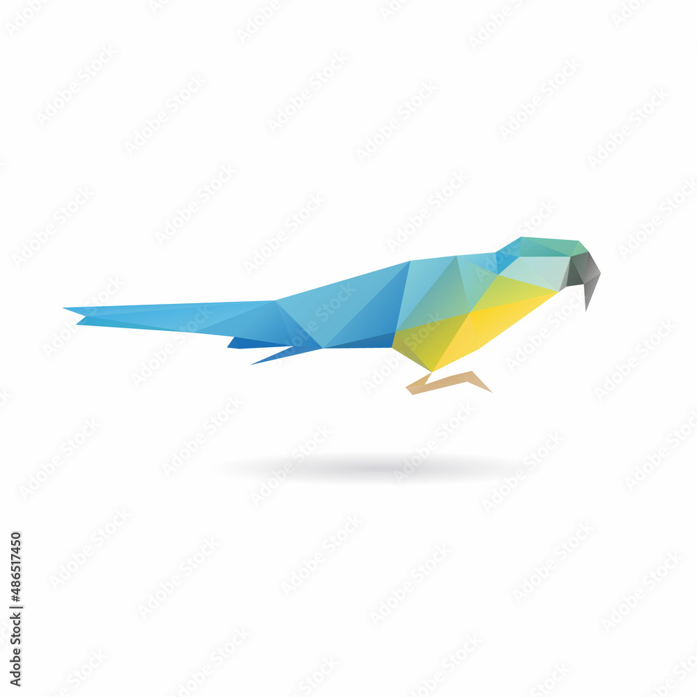 Parrot triangle shape abstract isolated on a white background, vector illustration Parrot triangle shape abstract isolated on a white background, vector illustration