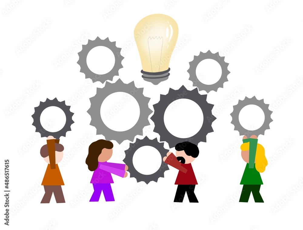 business team with gears Teamwork business team with gears Teamwork