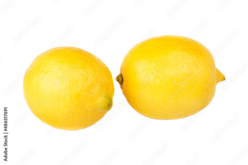 lemon isolated on white background. Tropical fruits. view from above lemon isolated on white background. Tropical fruits. view from above