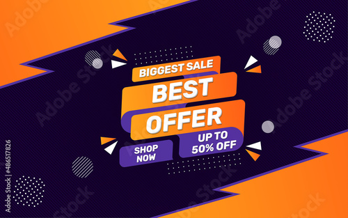 Biggest sale best offer sale banner with editable text effect