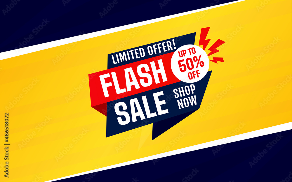 Flash sale limited offer sale banner with editable text effect