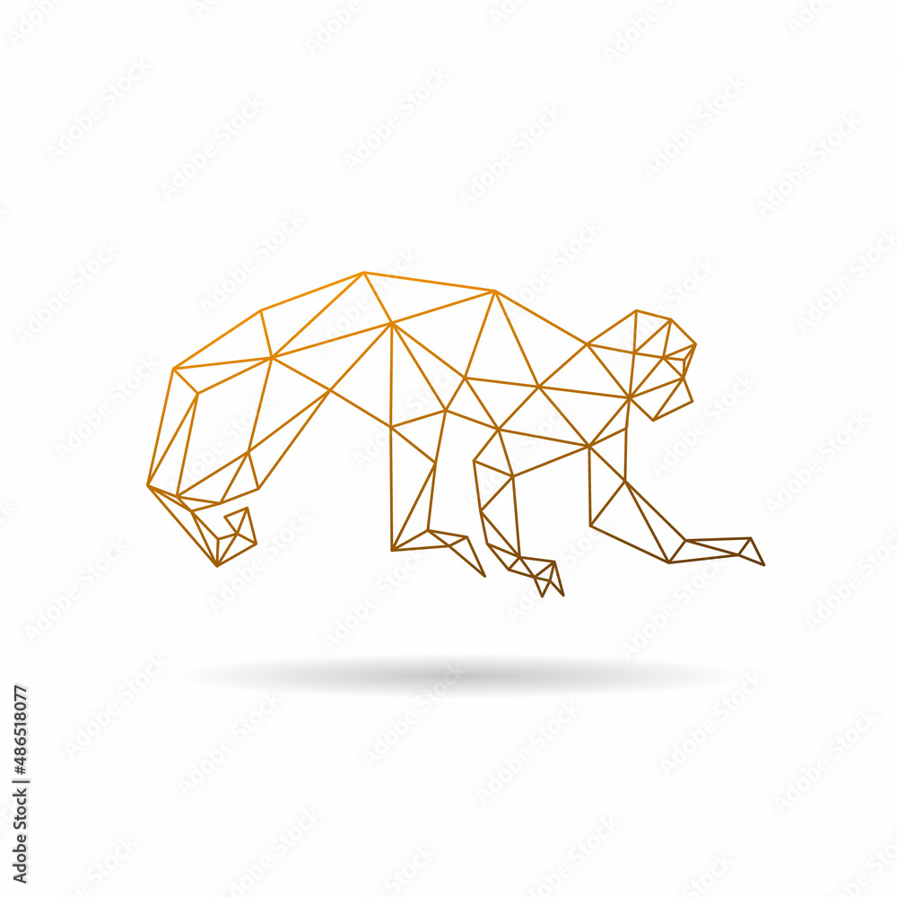 Monkey triangle shape abstract isolated on a white background, vector illustration Monkey triangle shape abstract isolated on a white background, vector illustration