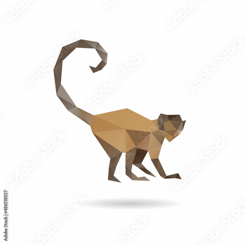 Monkey triangle shape abstract isolated on a white background, vector illustration
