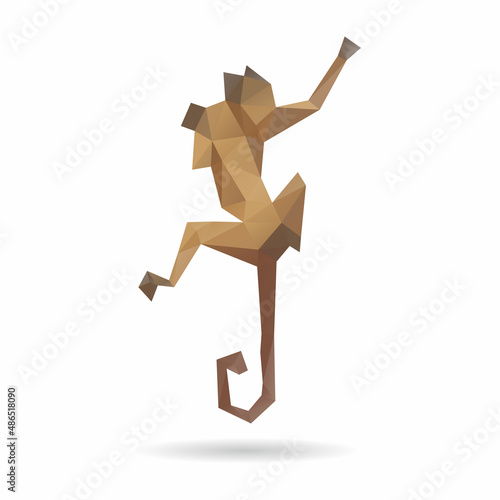 Monkey triangle shape abstract isolated on a white background, vector illustration