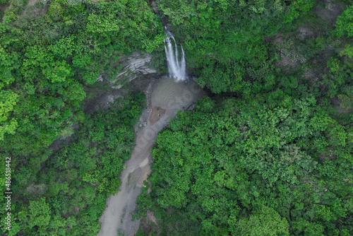 Aerial view of Bangladeshi waterfalls 