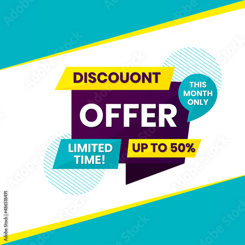 Discouont offer sale banner with editable text