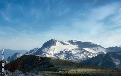 panoramic view of the snow-capped mountain of the fisht © ASHarchenko